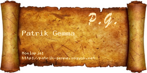 Patrik Gemma névjegykártya